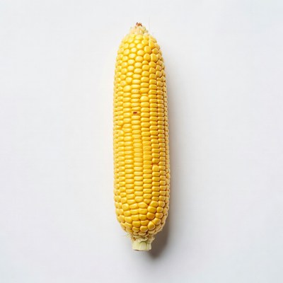 Fresh yellow corn on white background
