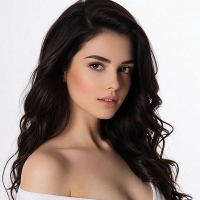 Portrait of a young woman with dark hair