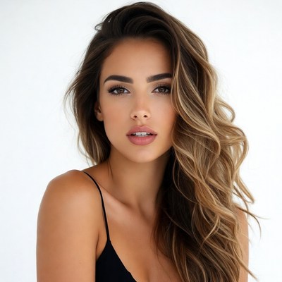 Beautiful model with wavy hair