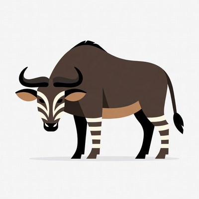 Artistic depiction of a wildebeest