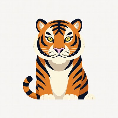 Cute cartoon tiger illustration