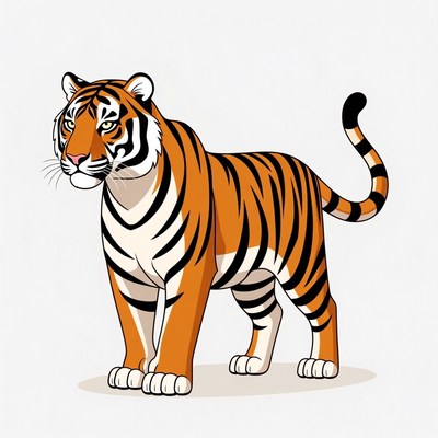 Colorful illustration of a tiger