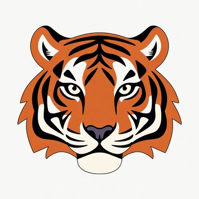 Fierce tiger face illustration