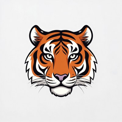 Majestic tiger head illustration
