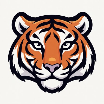 Bold tiger head graphic design