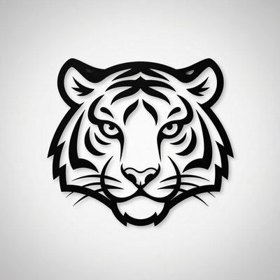 Bold tiger head illustration design
