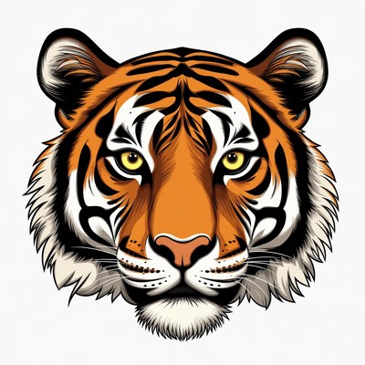 Realistic tiger head illustration