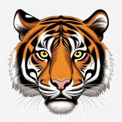 Fierce tiger head illustration design