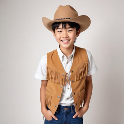 Young cowboy in stylish outfit