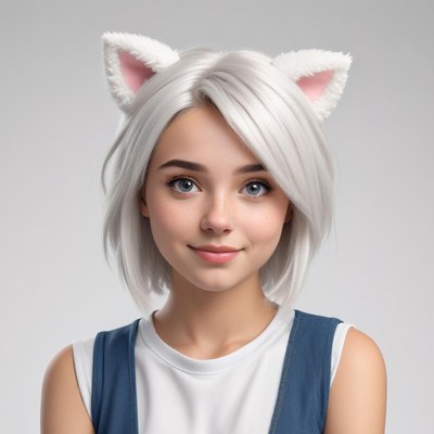 Young woman with cat ears