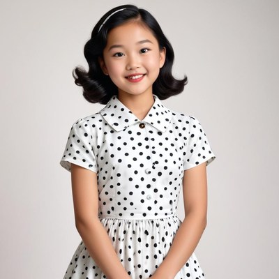 Girl in polka dot dress