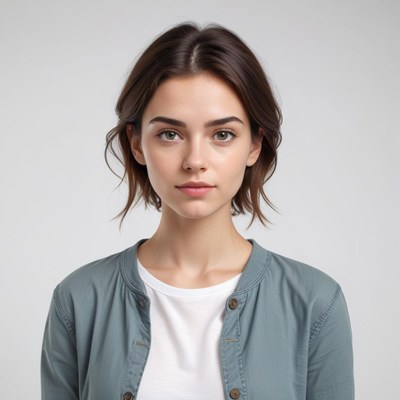 Young woman with stylish haircut