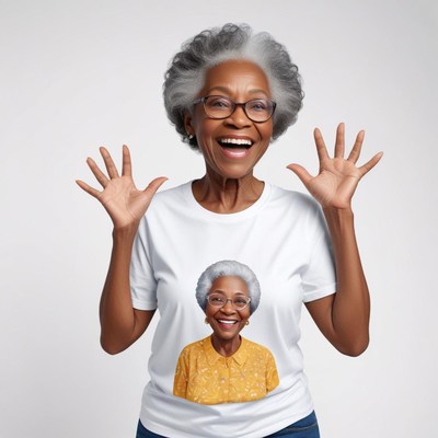 Happy senior woman with joyful expression