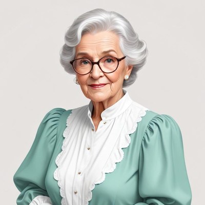 Elderly woman in elegant attire