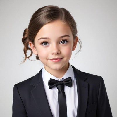 Confident girl in formal attire