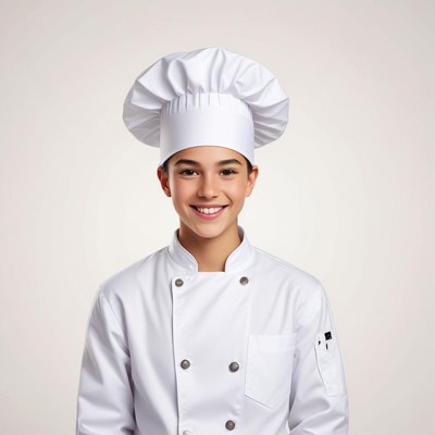 Young chef smiling in uniform