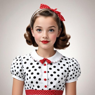 Girl in polka dot dress