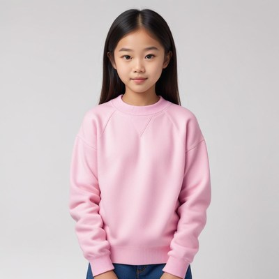 Young girl wearing pink sweater