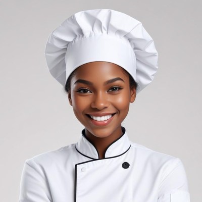 Chef smiling in white uniform