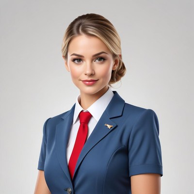Airline crew member in uniform