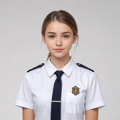Young woman in uniform portrait