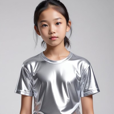 Shiny silver shirt fashion portrait