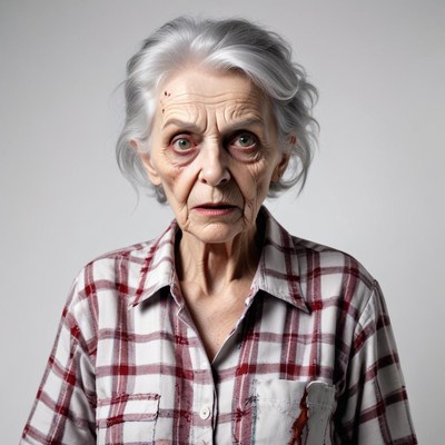 Elderly woman with striking expression