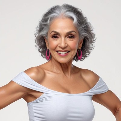 Graceful elderly woman with confidence