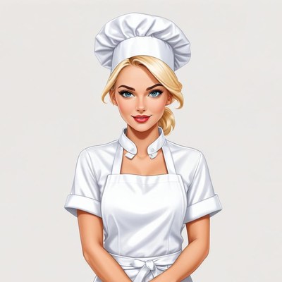 Chef in white uniform smiles confidently