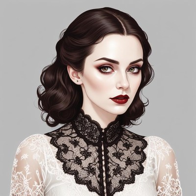 Elegant woman with dark hair