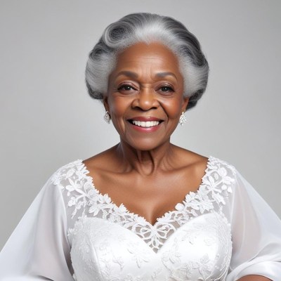 Elegant woman in bridal gown