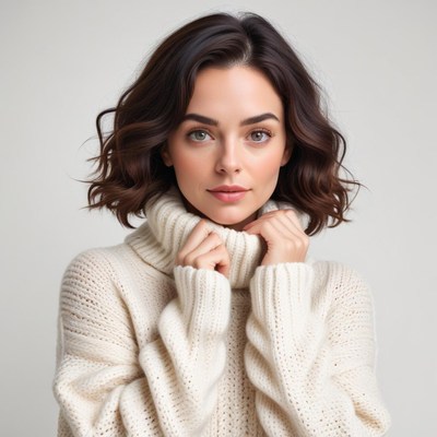Portrait of a woman in cozy sweater
