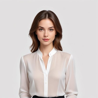 Elegant woman in white blouse