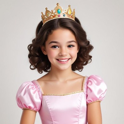 Young girl in royal dress and crown