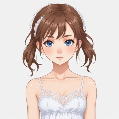 Anime girl with blue eyes