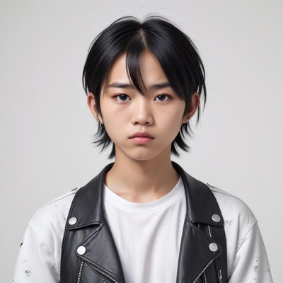 Young model with stylish outfit