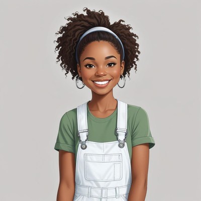 Cheerful girl in casual outfit