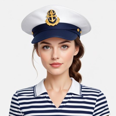 Young woman in nautical attire