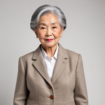 Elderly woman in professional attire