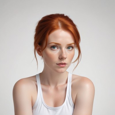 Portrait of a red-headed model