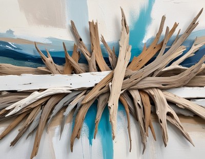 Natural driftwood art creation