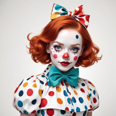 Colorful clown with vibrant makeup