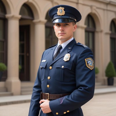 Police officer in formal uniform