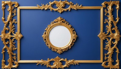Decorative gold-framed mirror display