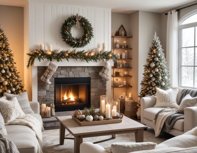 Cozy holiday living room decor