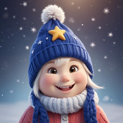 Happy child in winter attire