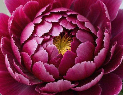 Vibrant pink peony in bloom