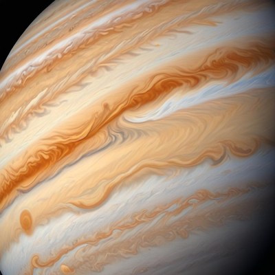 Swirling clouds on jupiter's surface