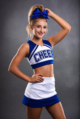 Cheerleader posing confidently in uniform