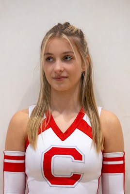 Cheerleader posing with confidence